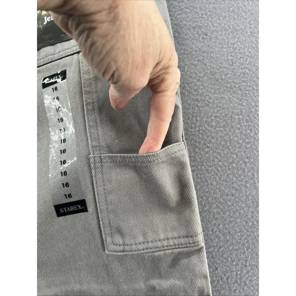 VTG Starex Jeans Boys Sz 16 Gray Carpenter Cotton Duck Ripstop